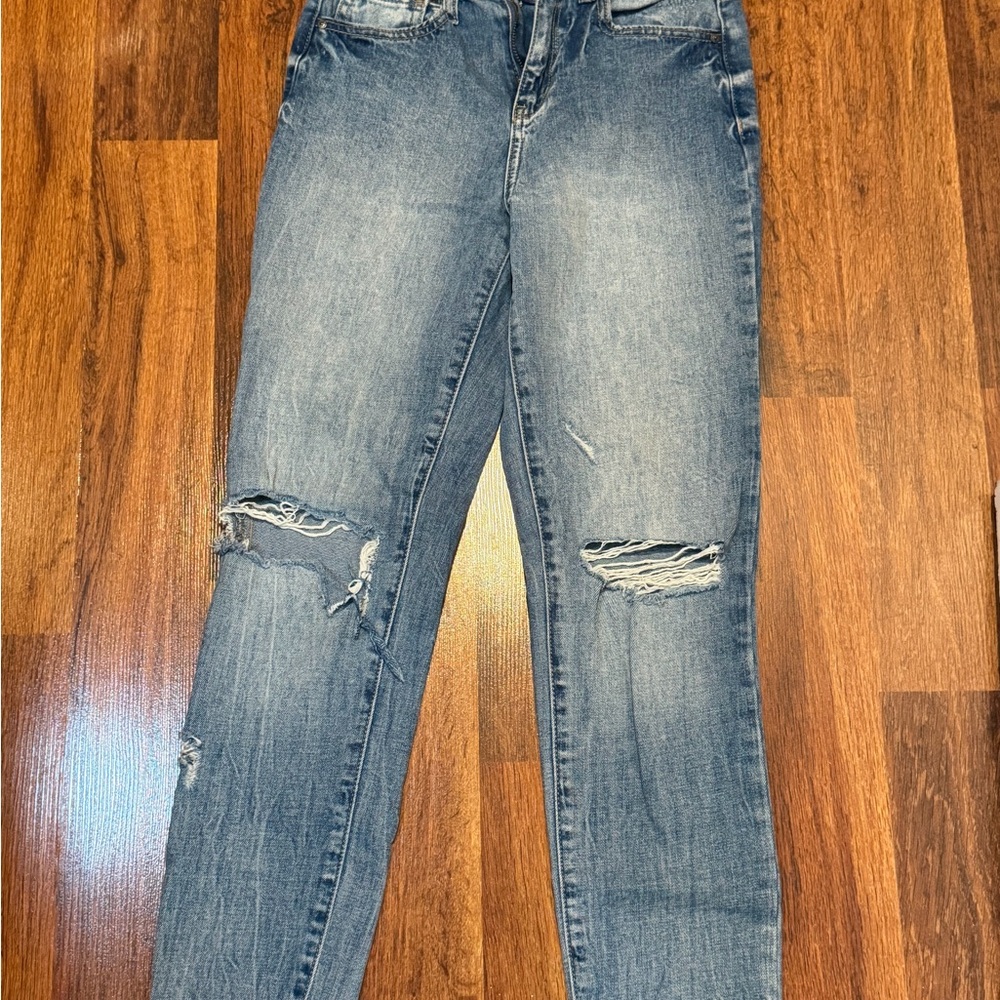 RSQ Distressed Light Blue Boyfriend Jeans
